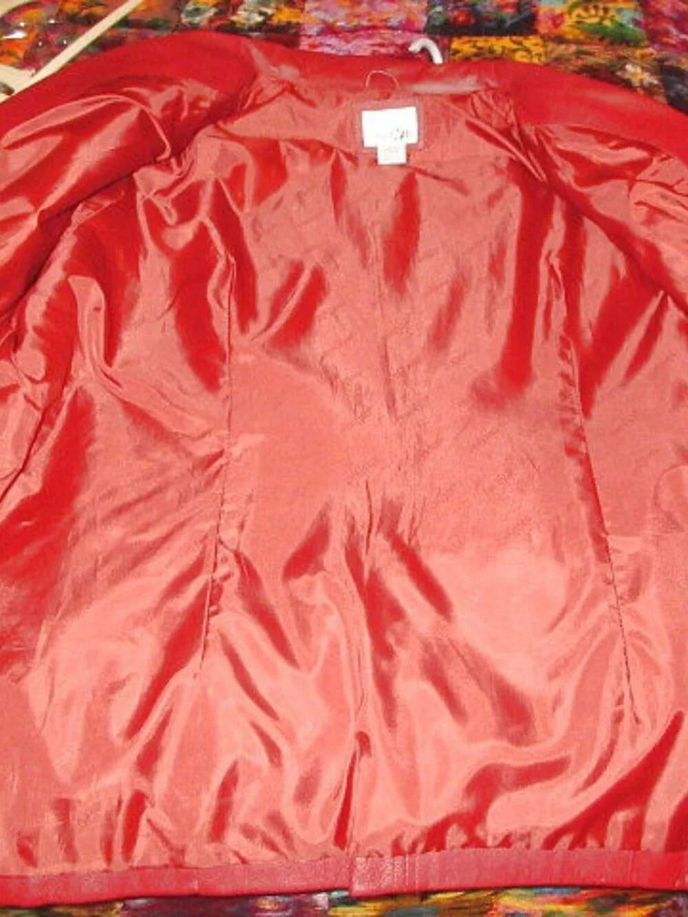 Vtg East 5th Red Nappa Leather Jacket Size 3X Pockets Car Coat Old Money 90s Y2K